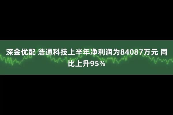 深金优配 浩通科技上半年净利润为84087万元 同比上升95%